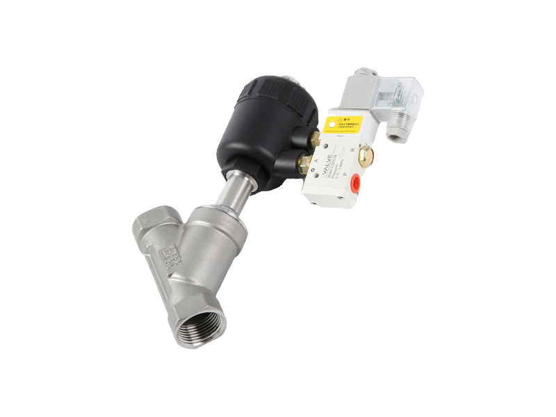 進口帶電磁閥氣動角座閥